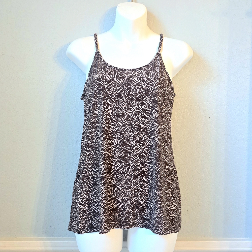 Brown and White Spotted Tank Top